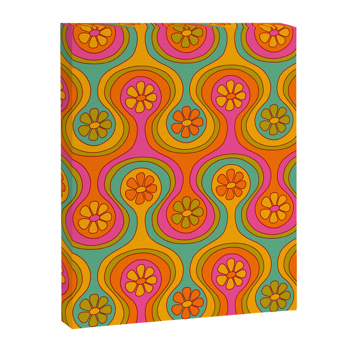 Groovy 60s Midcentury Modern Flower Pattern Canvas Print Gallery Image 1