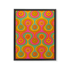 Groovy 60s Midcentury Modern Flower Pattern Framed Canvas Print Gallery Image 8