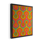Groovy 60s Midcentury Modern Flower Pattern Framed Canvas Print Gallery Image 2