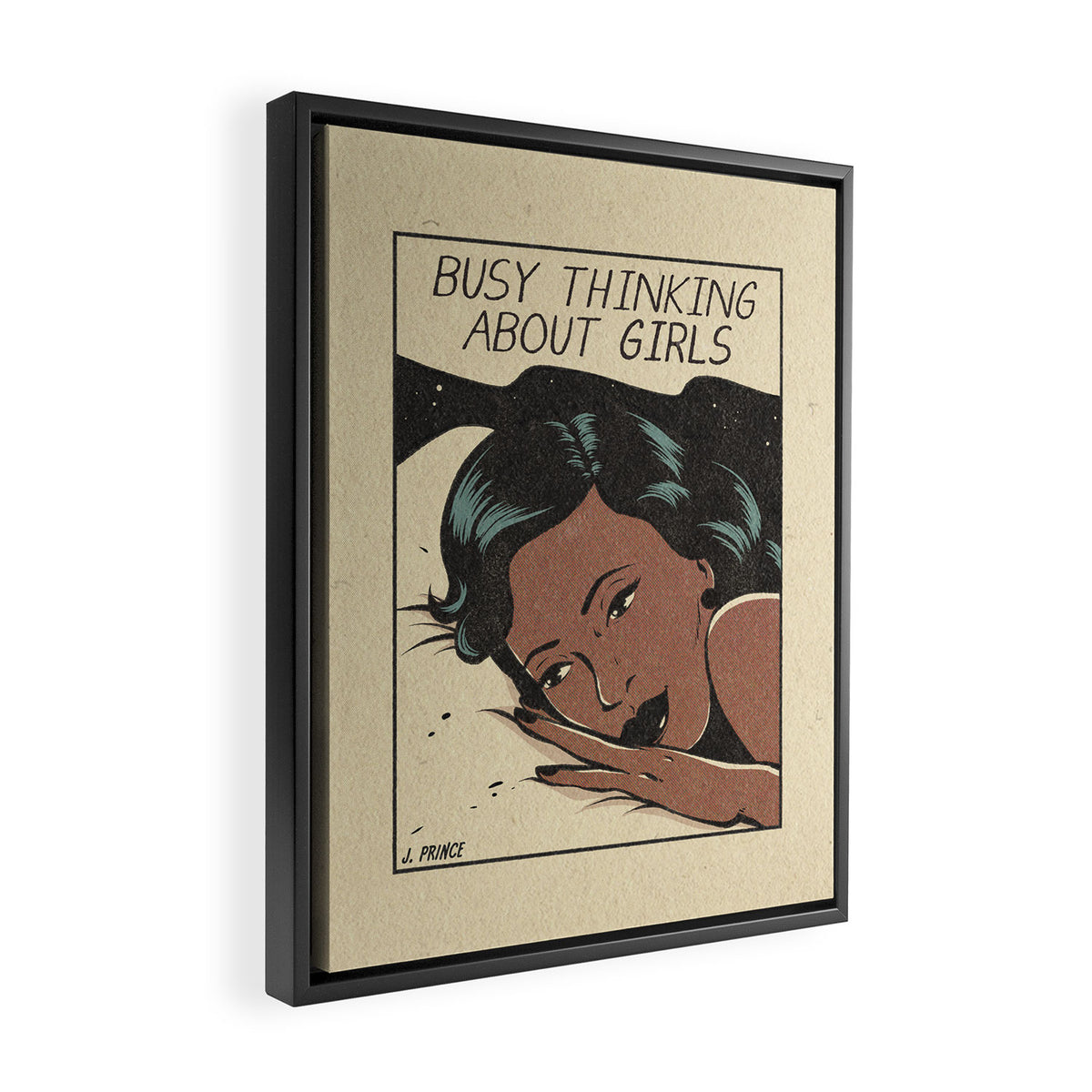 busy thinking about girls Framed Canvas Print Gallery Image 2