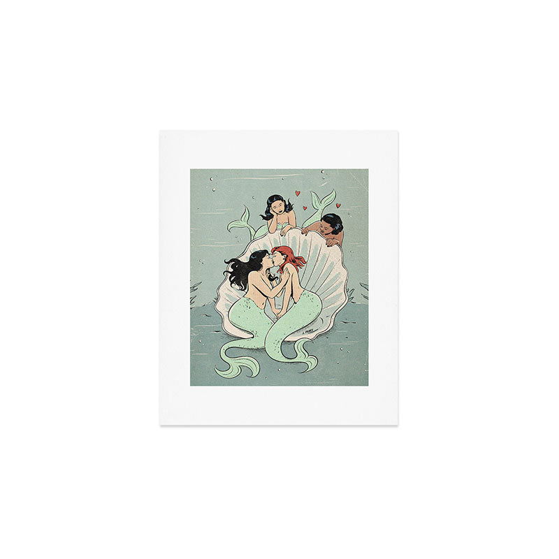 mermaids in love Art Print Gallery Image 1