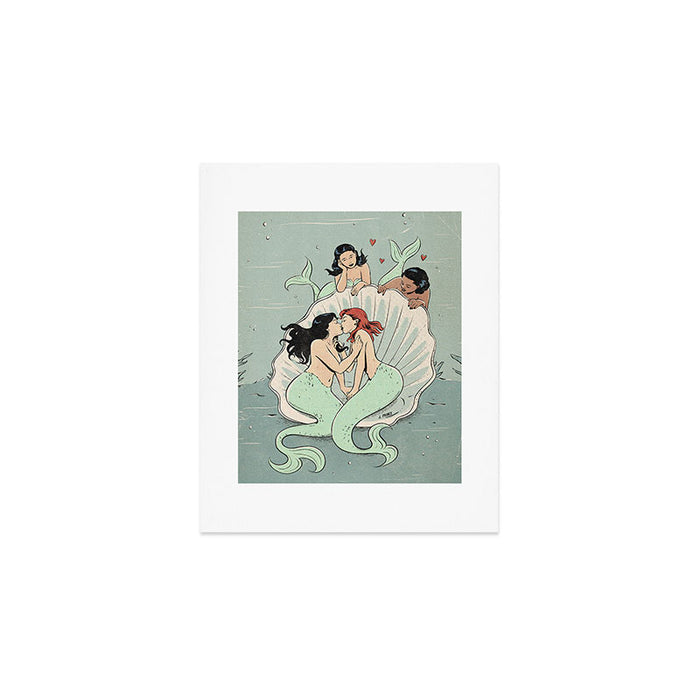 mermaids in love Art Print Gallery Image 1