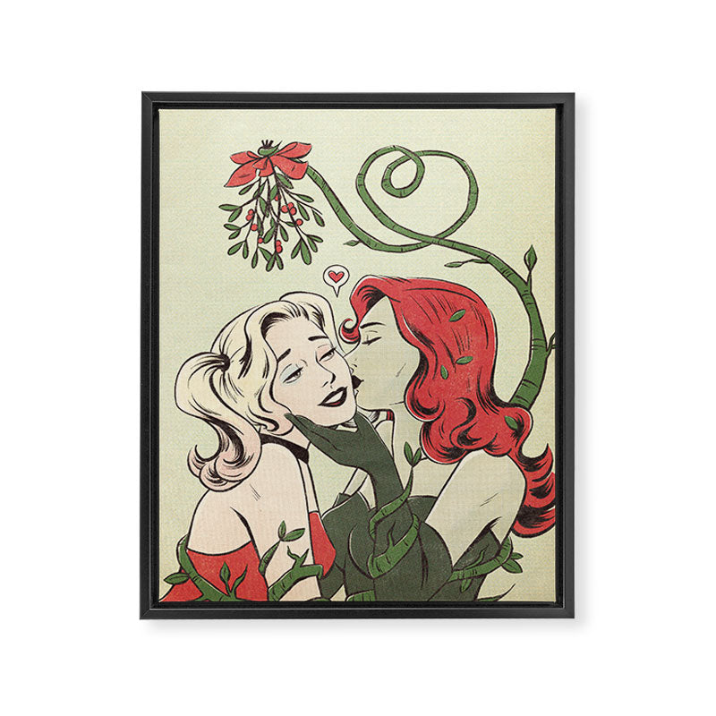 mistletoe kiss Framed Canvas Print Gallery Image 6