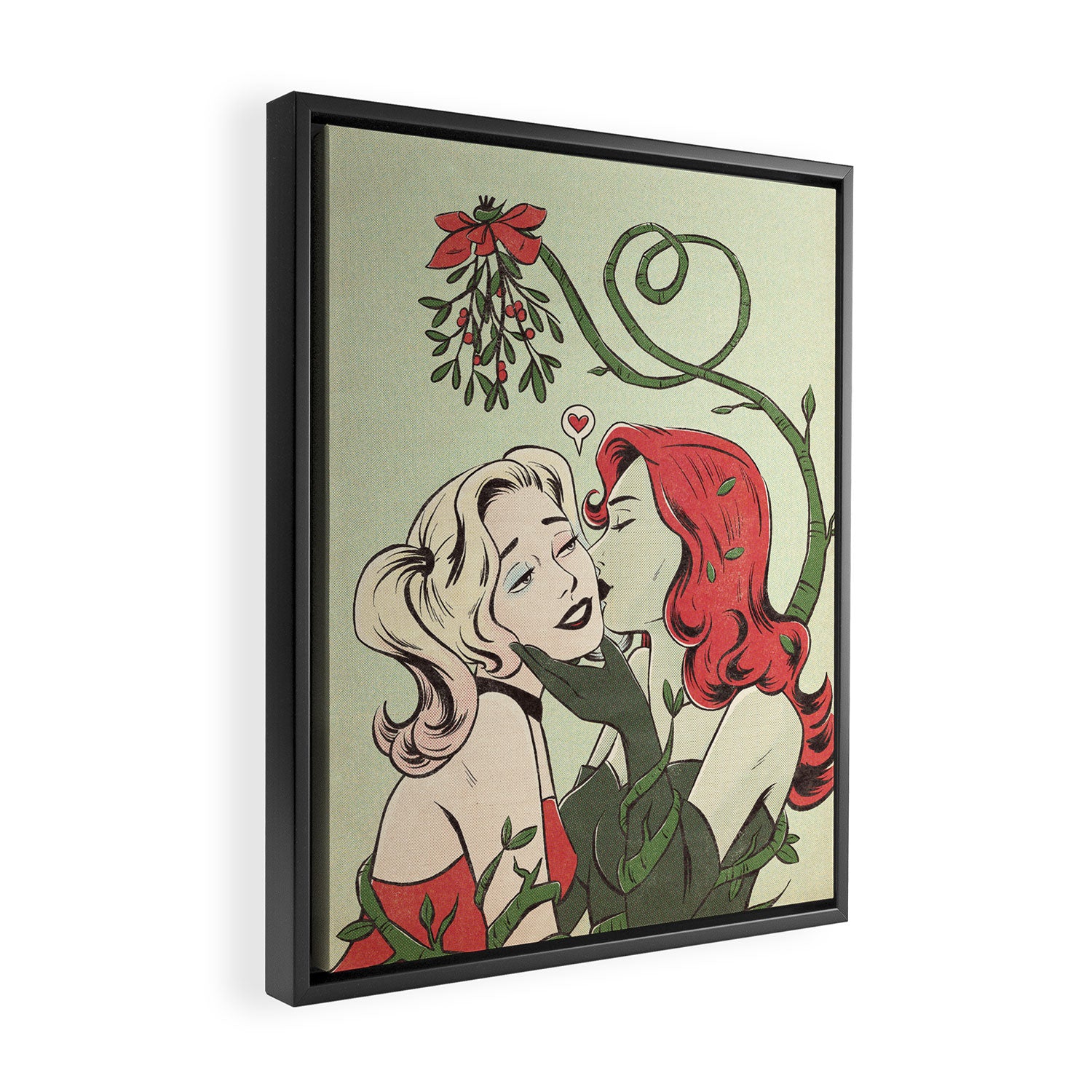 mistletoe kiss Framed Canvas Print Gallery Image 2