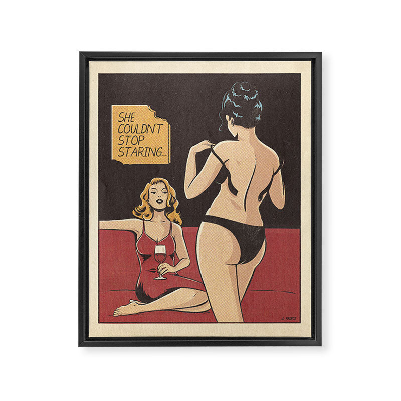 She couldn't stop staring Framed Canvas Print Gallery Image 6