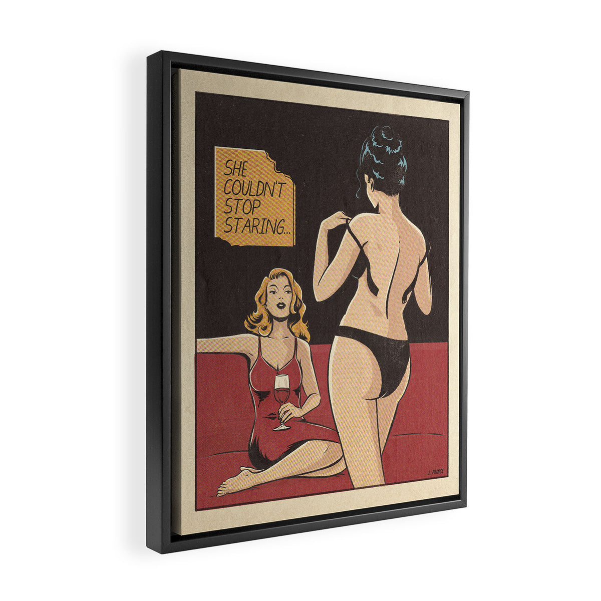 She couldn't stop staring Framed Canvas Print Gallery Image 2