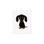 Black and Tan Dachshund | Cute Cartoon Wiener Dog Art Print Gallery Image 1