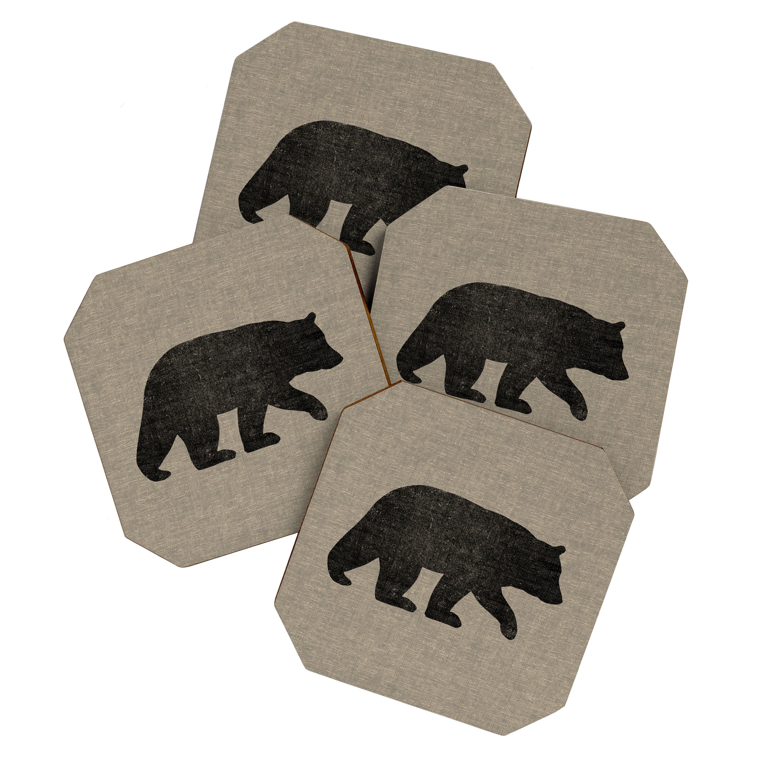 Black Bear Silhouette Coaster Gallery Image 1