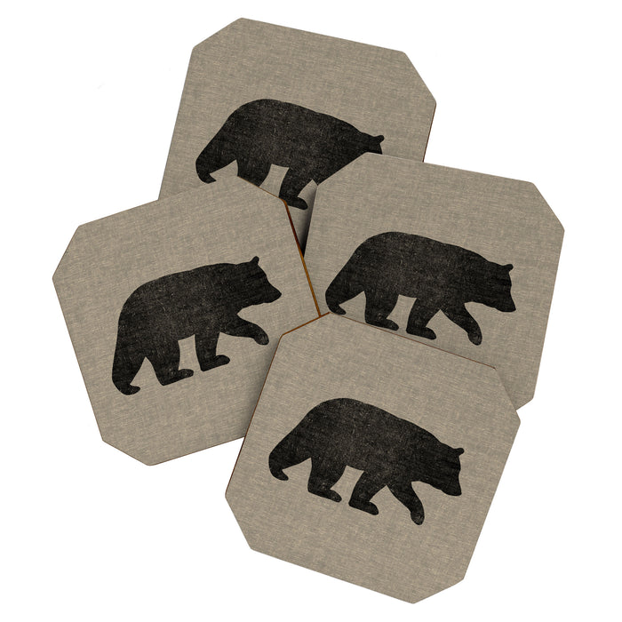 Black Bear Silhouette Coaster Gallery Image 1