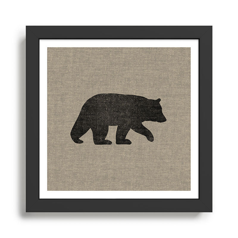 Black Bear Silhouette Framed Art Print Gallery Image 1