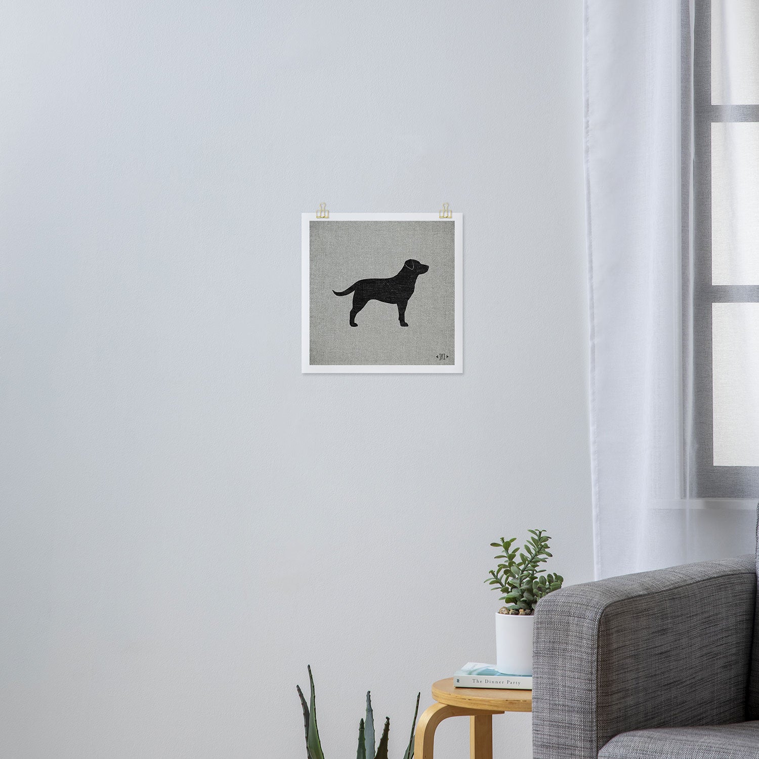 Black Labrador Retriever Dog Silhouette Art Print Gallery Image 3