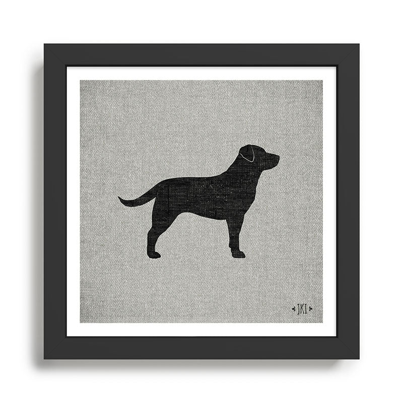 Black Labrador Retriever Dog Silhouette Framed Art Print Gallery Image 1