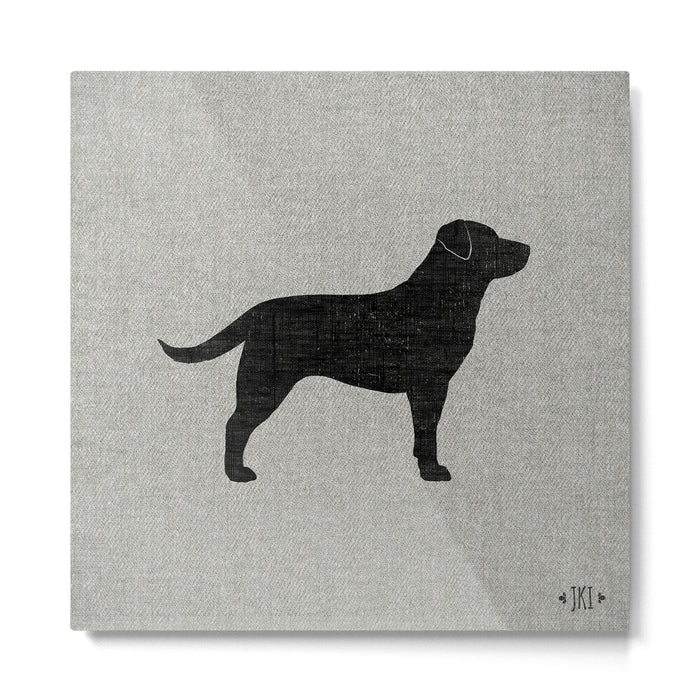 Black Labrador Retriever Dog Silhouette Metal Print Gallery Image 1