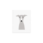 Cute Greyhound, Italian Greyhound or Whippet Cartoon Dog Art Print Gallery Image 1