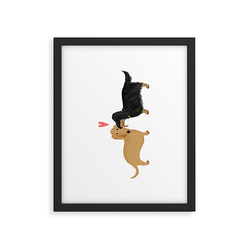 Cute Wiener Dogs with Heart | Dachshunds Love Framed Art Print Gallery Image 5