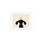 Dachshund Love | Cute Longhaired Black and Tan Wiener Dog Art Print Gallery Image 1