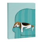 Happy Couch Beagle | Cute Sleeping Dog Canvas Print Gallery Image 8