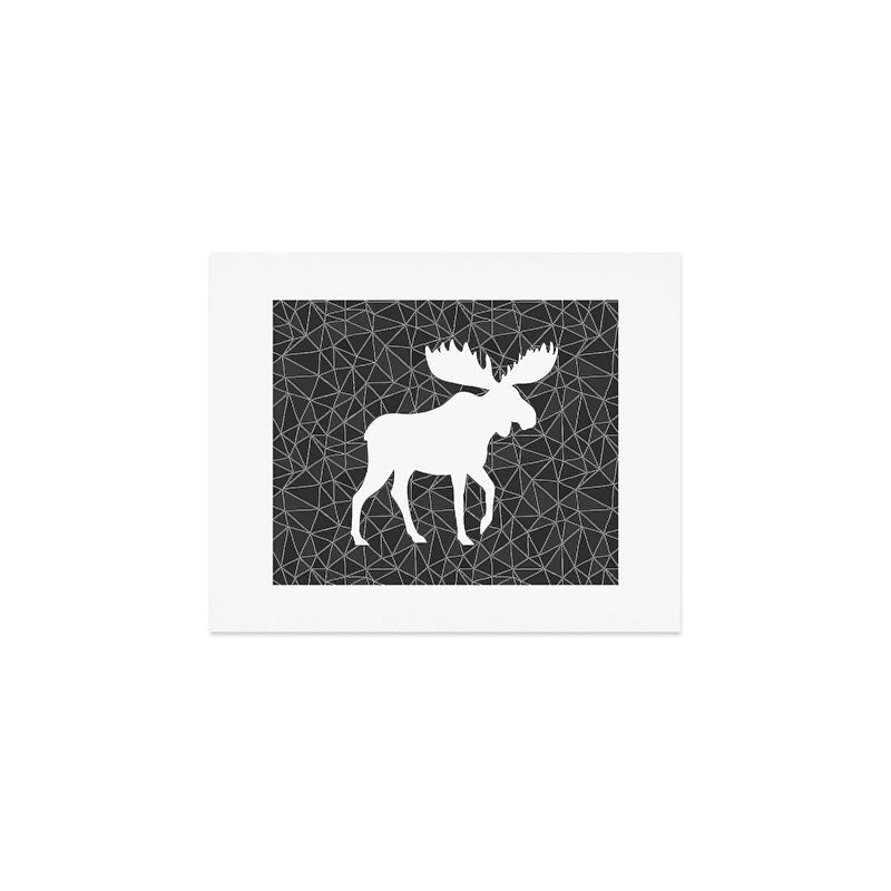 White Moose Silhouette Art Print Gallery Image 1