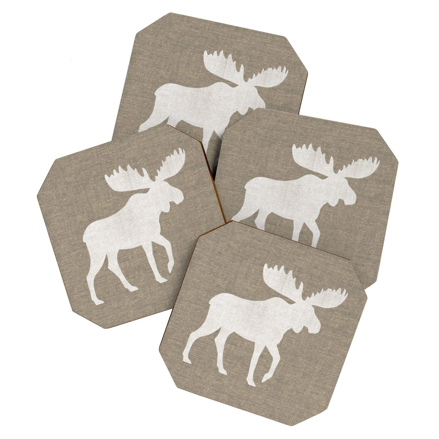 White Moose Silhouette Coaster Gallery Image 1