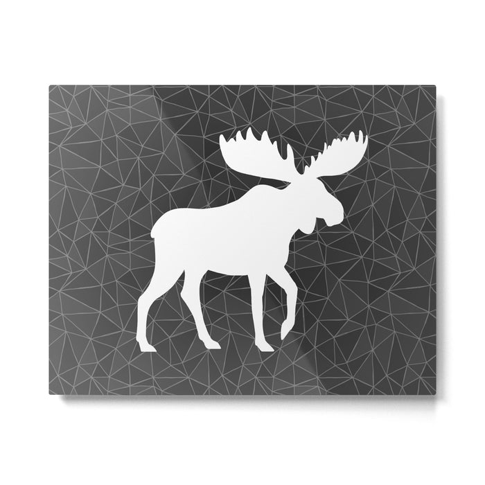 White Moose Silhouette Metal Print Gallery Image 1