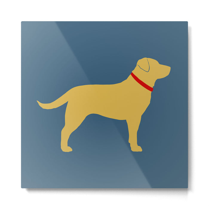 Yellow Labrador Retriever Dog Silhouette Metal Print Gallery Image 1