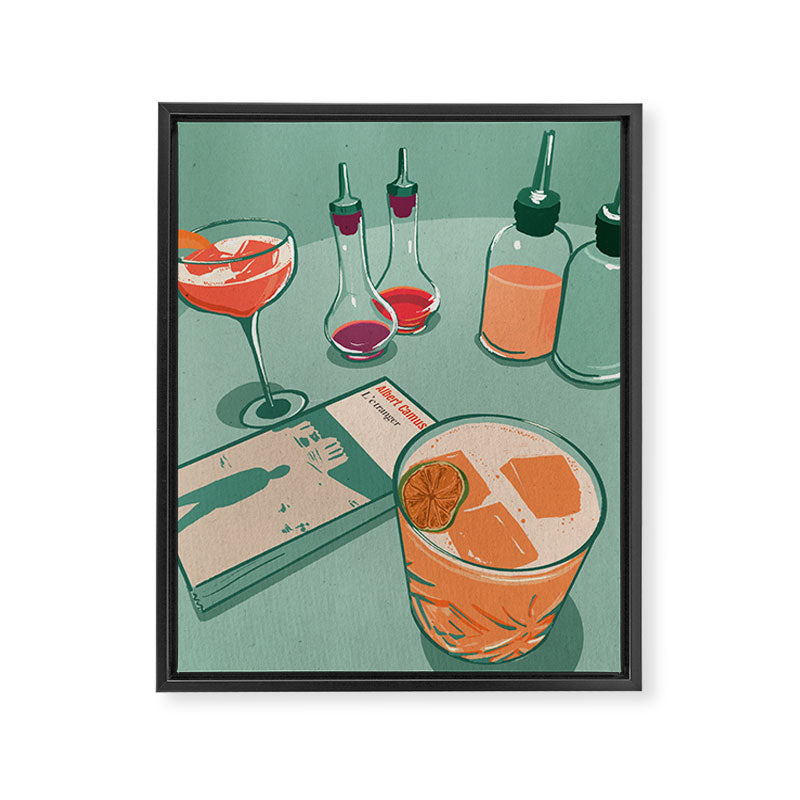 Cocktails and a Book Framed Canvas Print Gallery Image 6