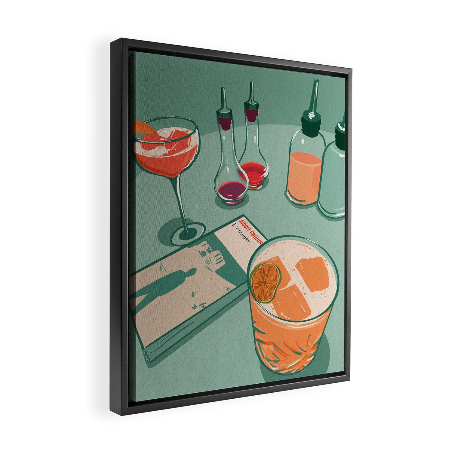 Cocktails and a Book Framed Canvas Print Gallery Image 2