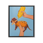 Hot Dog Dachshund Retro Pop Vintage-inspired art Framed Canvas Print Gallery Image 3