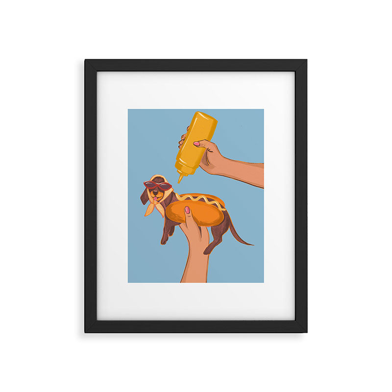 Hot Dog Dachshund Retro Pop Vintage-inspired art Framed Art Print Gallery Image 5