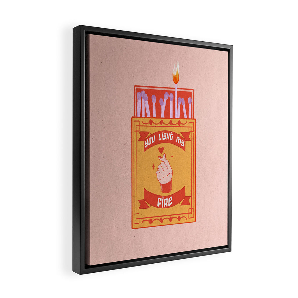 Light my fire - Valentineâs Day print Framed Canvas Print Gallery Image 2