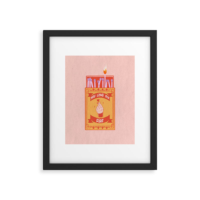 Light my fire - Valentineâs Day print Framed Art Print Gallery Image 5
