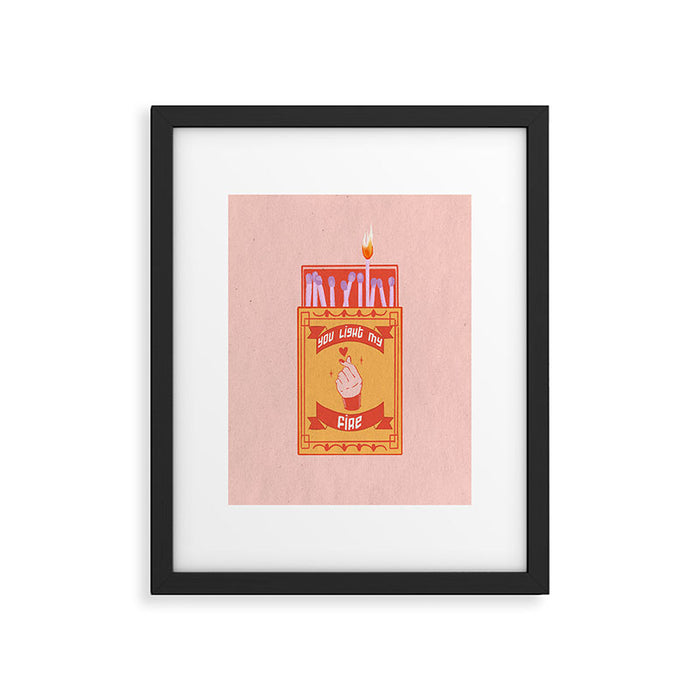Light my fire - Valentineâs Day print Framed Art Print Gallery Image 1
