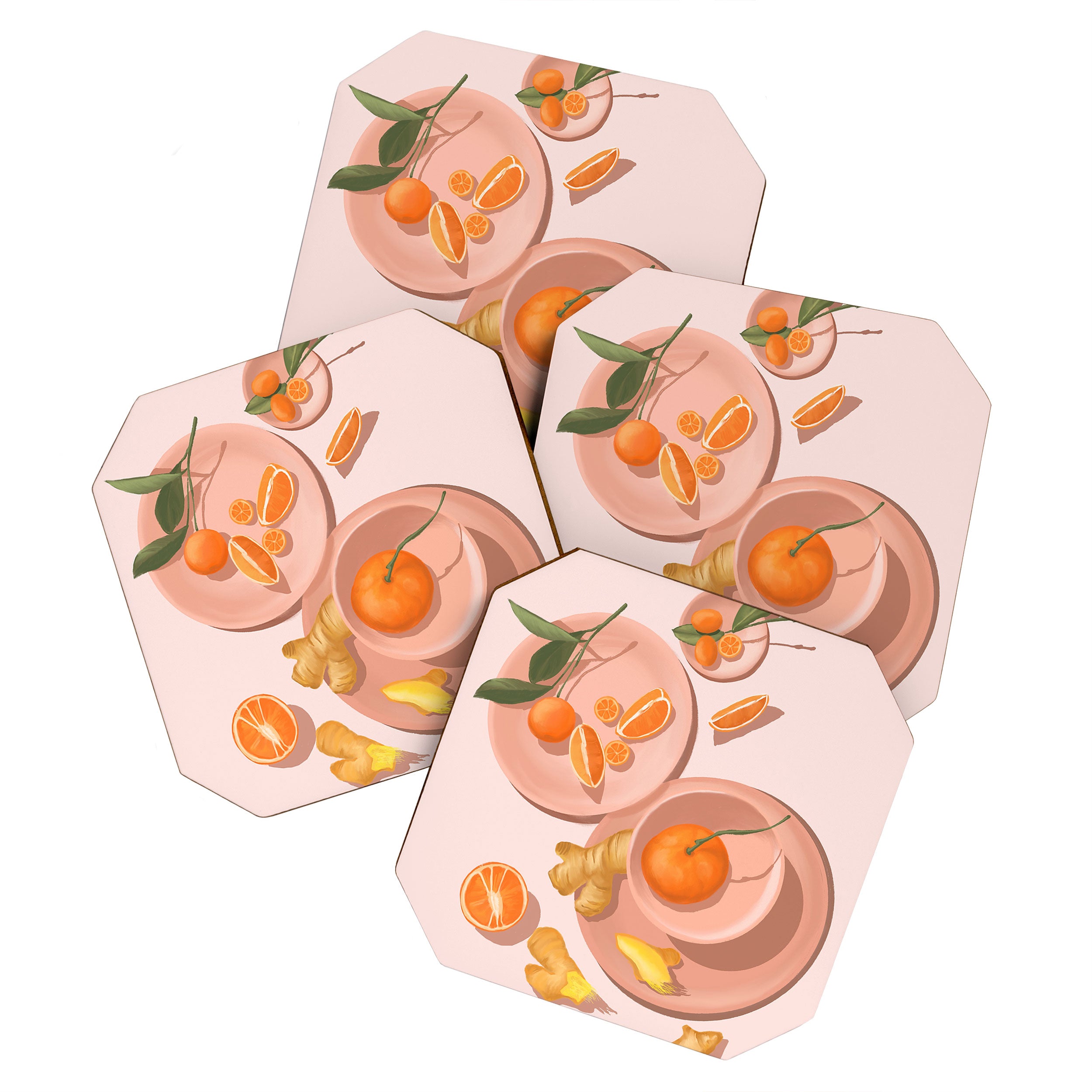 Pastel Oranges and Ginger Coaster Gallery Image 1