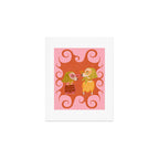 Retro Fashion Dogs with Sunglasses - Pink Art Print Gallery Image 1