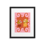 Retro Fashion Dogs with Sunglasses - Pink Framed Art Print Gallery Image 5