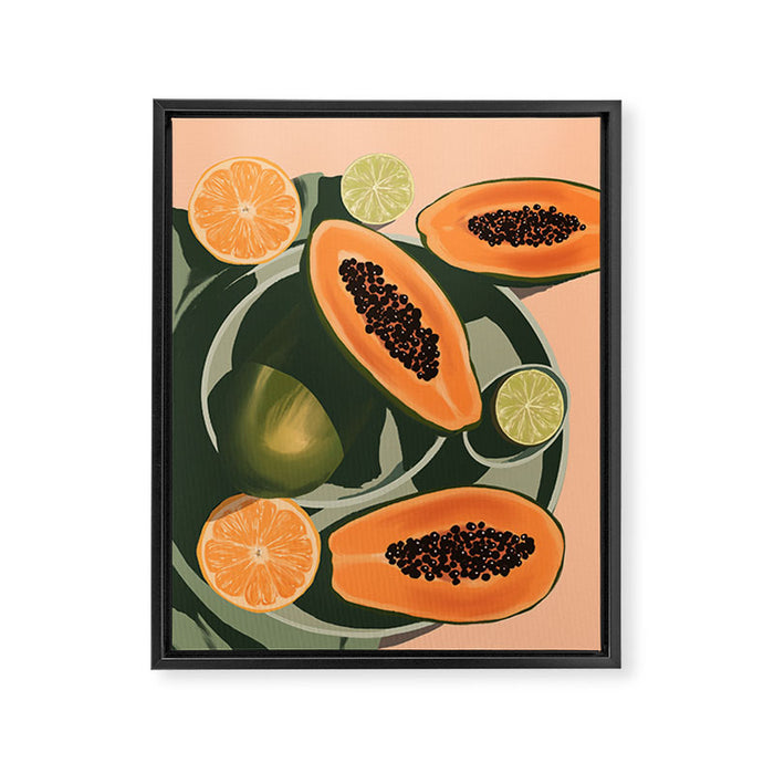 Summer papayas and citrus Framed Canvas Print Gallery Image 1