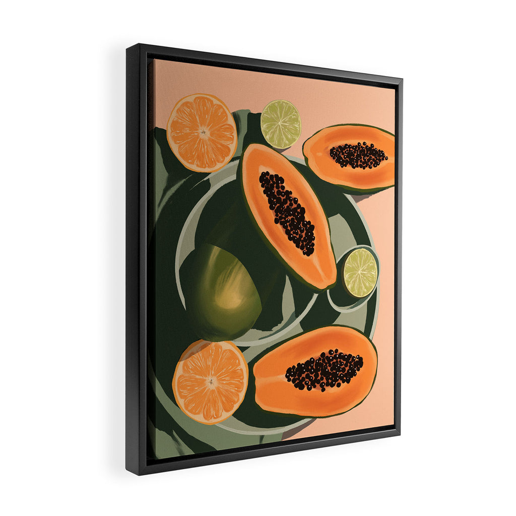 Summer papayas and citrus Framed Canvas Print Gallery Image 2