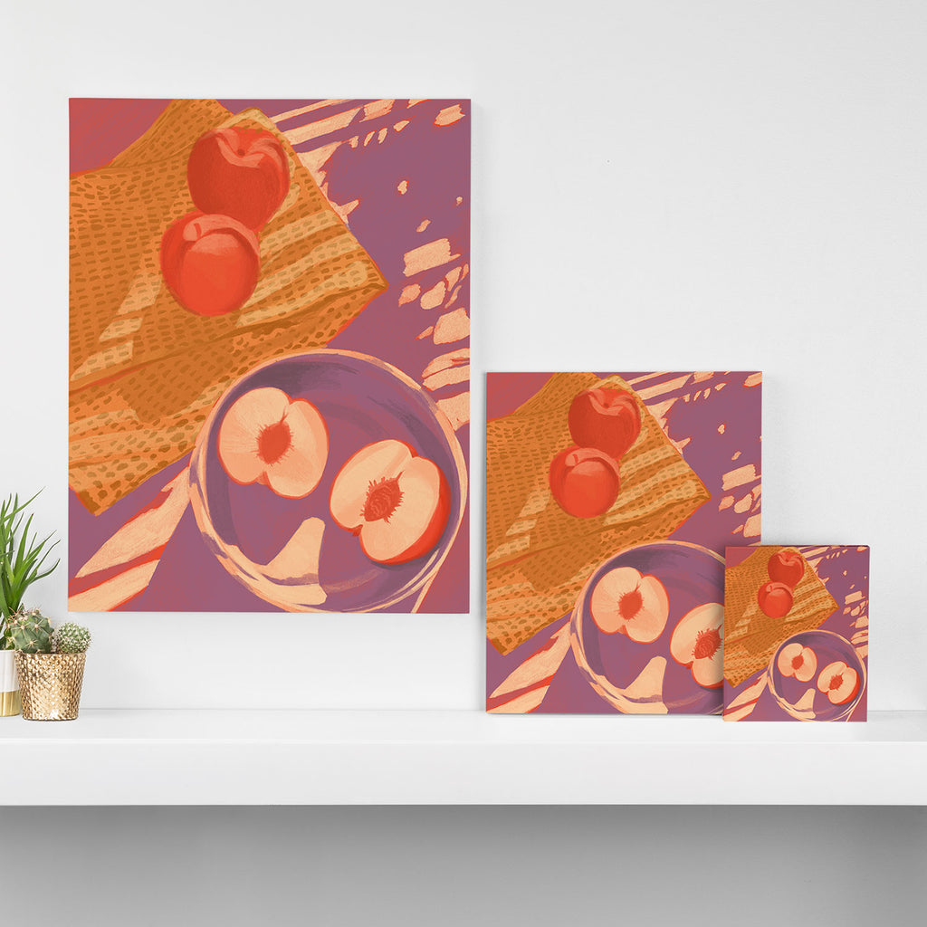 White Peaches Still Life Canvas Print Gallery Image 3