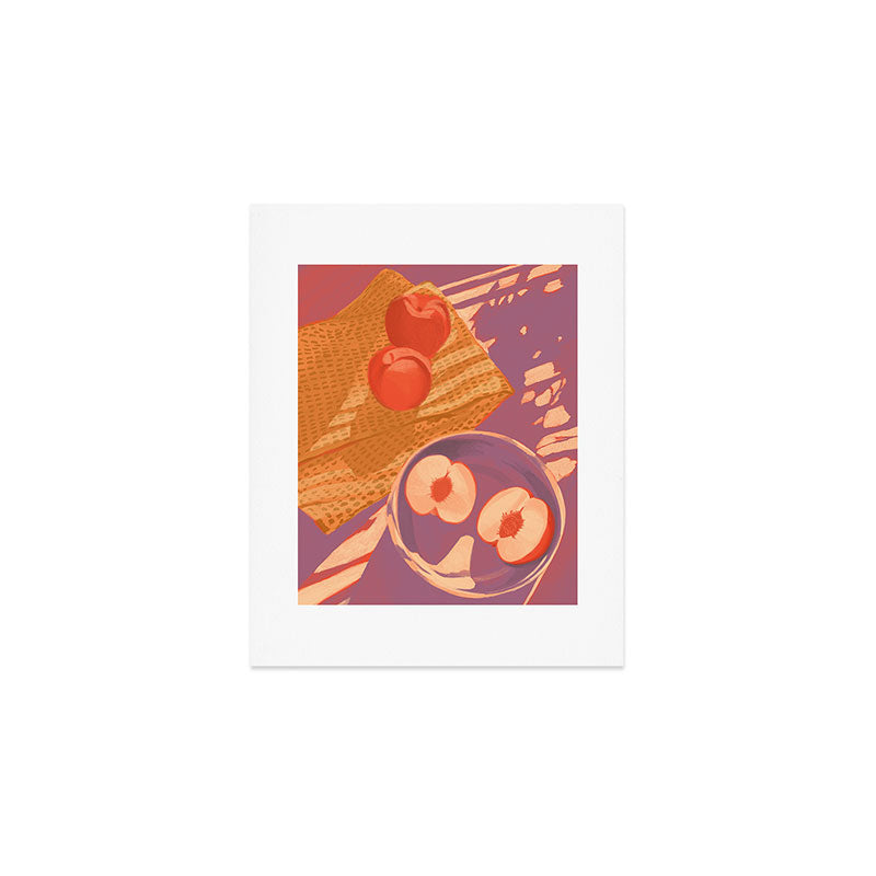 White Peaches Still Life Art Print Gallery Image 1