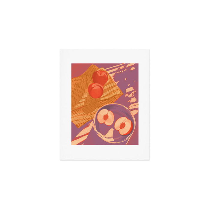 White Peaches Still Life Art Print Gallery Image 1