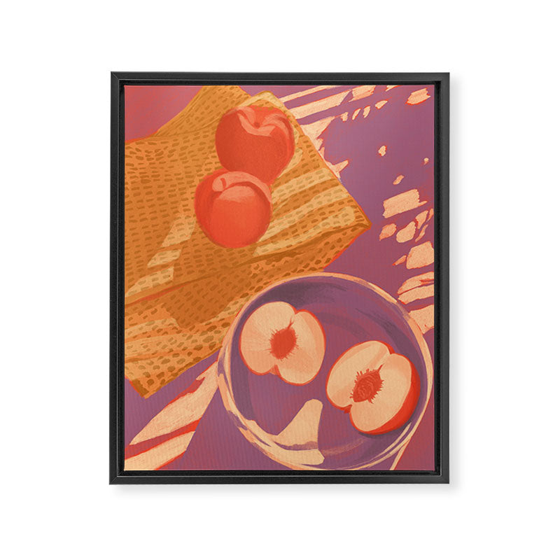 White Peaches Still Life Framed Canvas Print Gallery Image 3