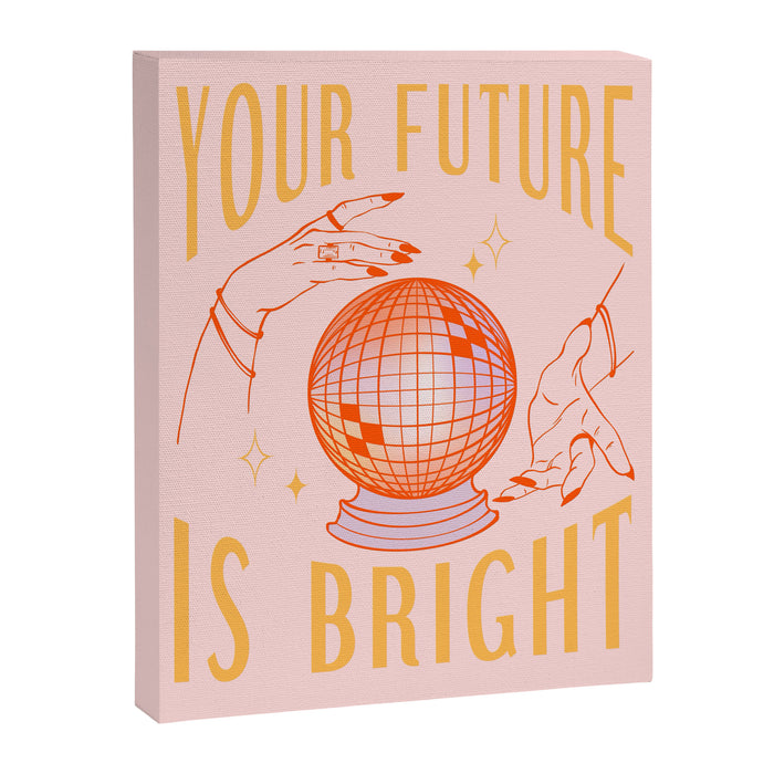 Your Future Is Bright Vintage Retro Mystic Disco Ball Wall Art Canvas Print Gallery Image 1