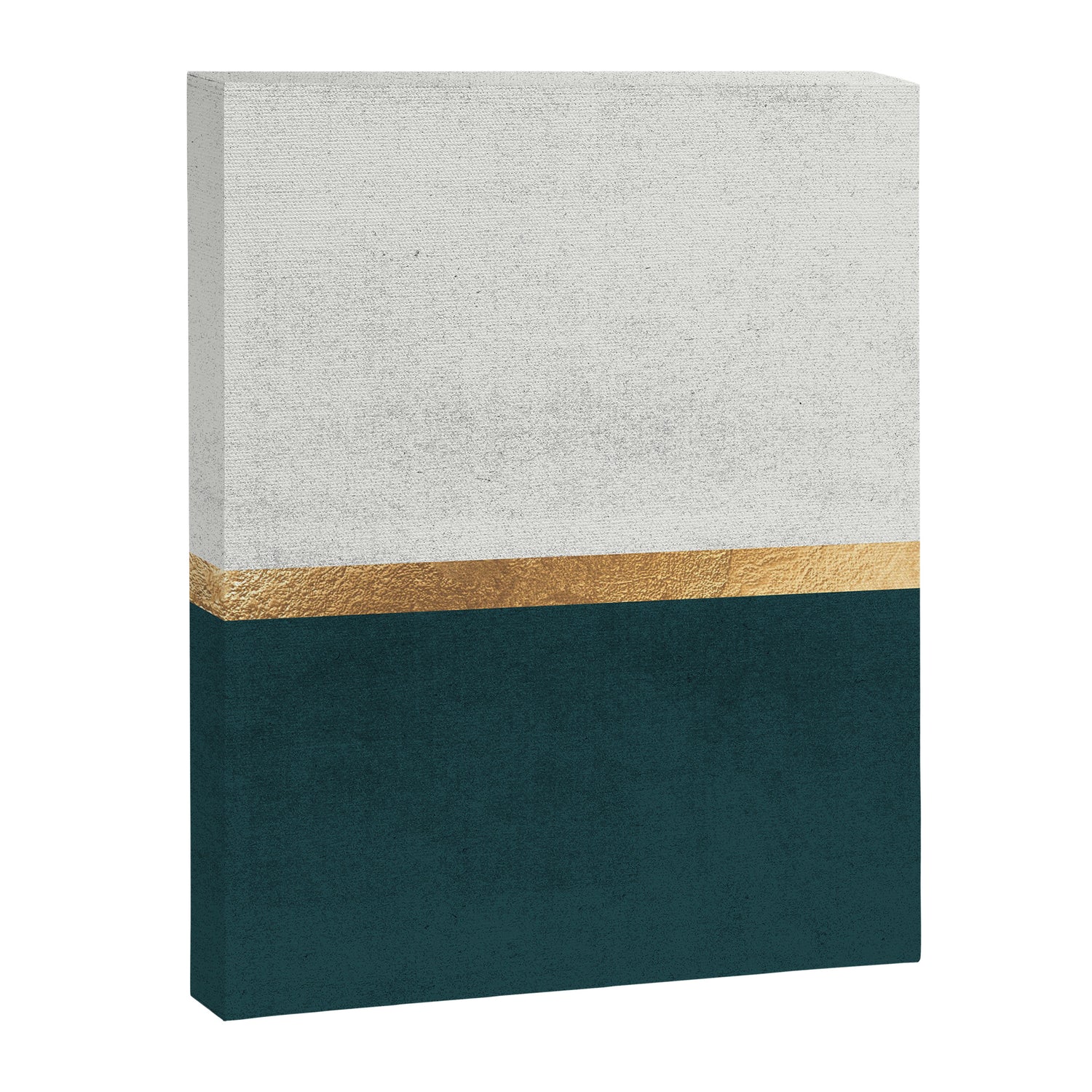 Deep Green, Gold and White Color Block Canvas Print Gallery Image 8
