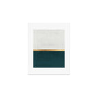 Deep Green, Gold and White Color Block Art Print Gallery Image 1