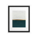 Deep Green, Gold and White Color Block Framed Art Print Gallery Image 6