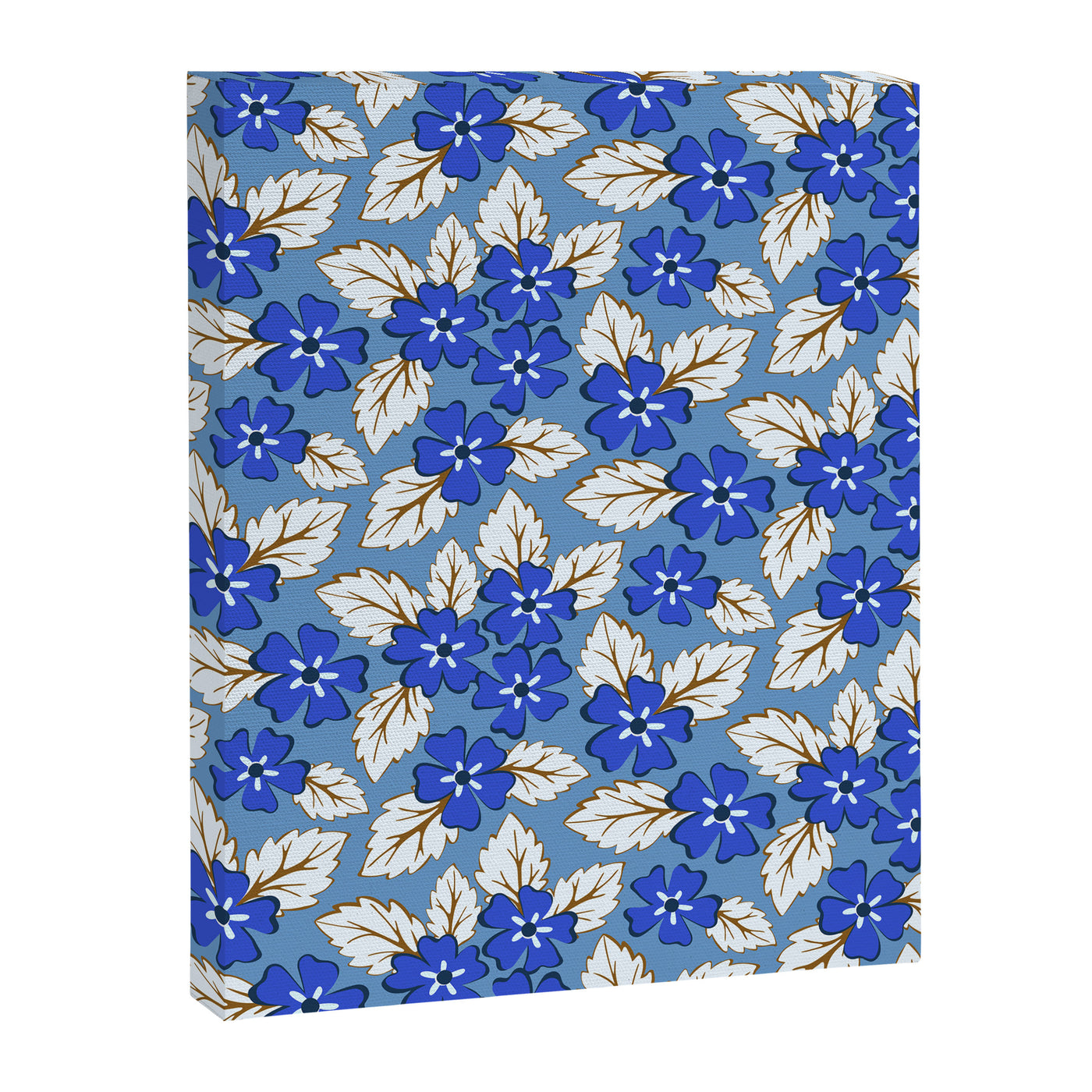 Tossed sakura flowers in blue Canvas Print