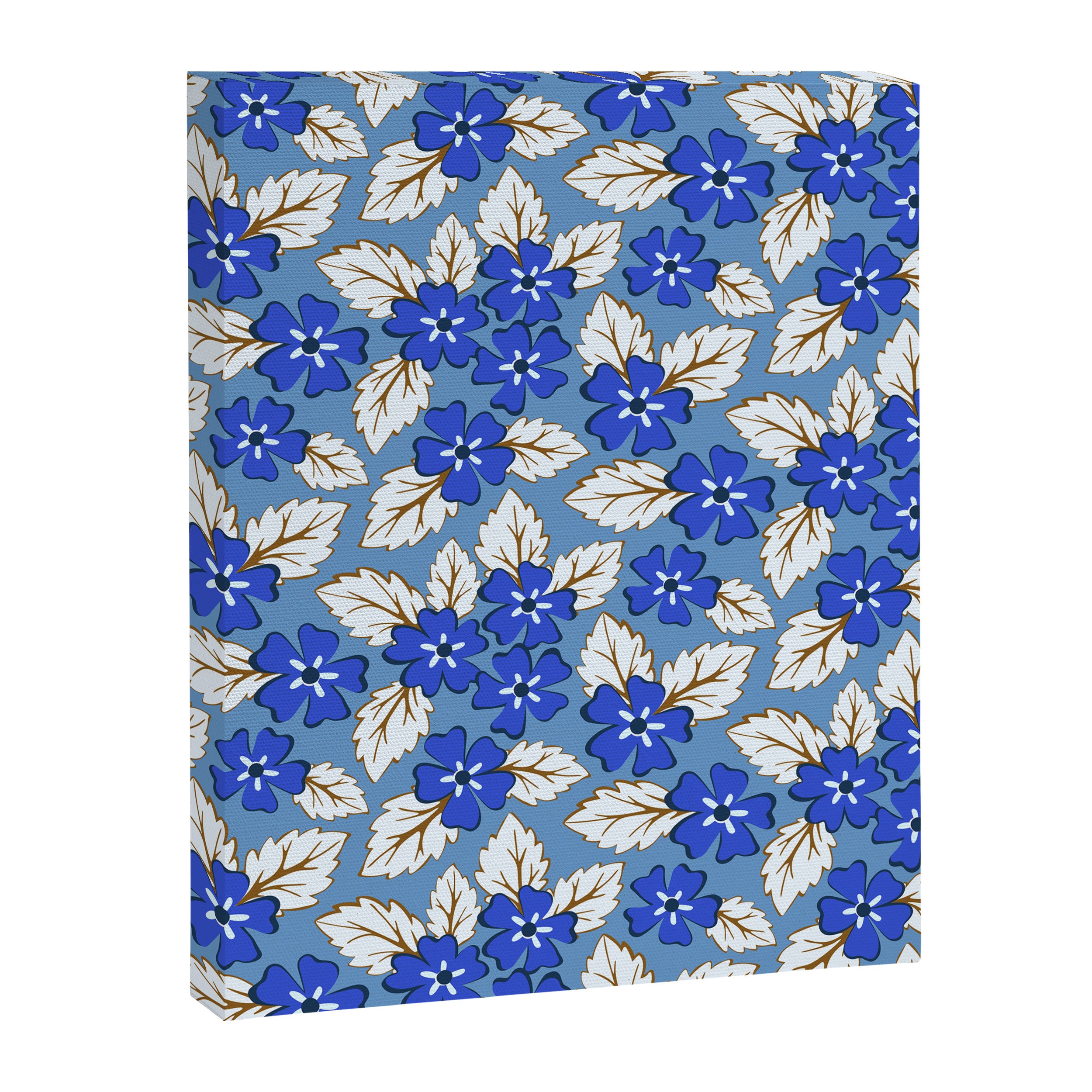 Tossed sakura flowers in blue Canvas Print Gallery Image 8