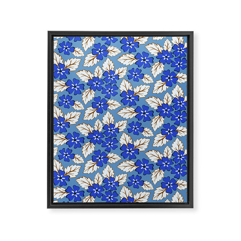 Tossed sakura flowers in blue Framed Canvas Print Gallery Image 8