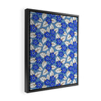 Tossed sakura flowers in blue Framed Canvas Print Gallery Image 2