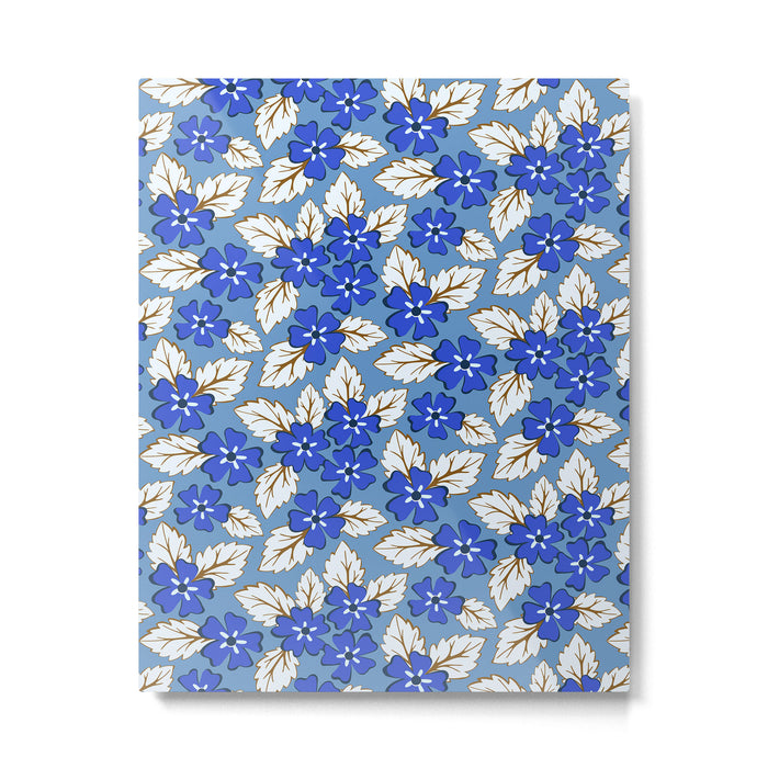 Tossed sakura flowers in blue Metal Print Gallery Image 1